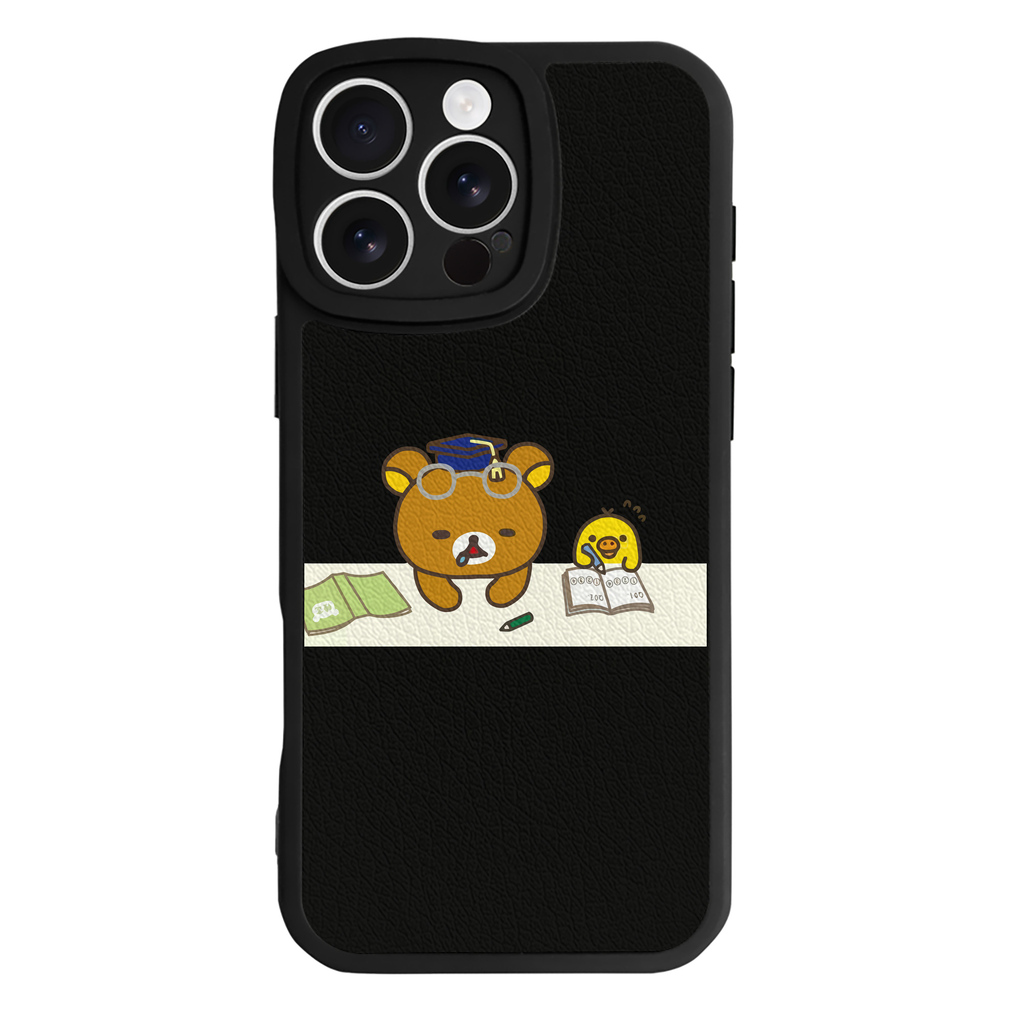 （画像用） リラックマ リラックマ キイロイトリ Rilakkuma Korilakkuma Kiiroitori 【iPhone 16シリーズ対応】シリコンスマホケース（レザー調） 材質：シリコン